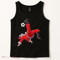 Christmas Santa Soccer Bicycle Kick Xmas Boys Men Ball Sport TShirt Tank Top thumb 2