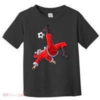 Christmas Santa Soccer Bicycle Kick Xmas Boys Men Ball Sport TShirt Toddler T-Shirt thumb 0