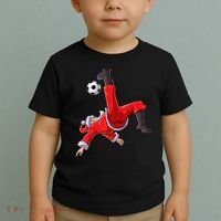 Christmas Santa Soccer Bicycle Kick Xmas Boys Men Ball Sport TShirt Toddler T-Shirt thumb 2