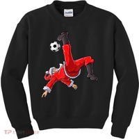 Christmas Santa Soccer Bicycle Kick Xmas Boys Men Ball Sport TShirt Kids Sweatshirt thumb 0