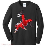 Christmas Santa Soccer Bicycle Kick Xmas Boys Men Ball Sport TShirt Kids Long Sleeve Shirt thumb 0