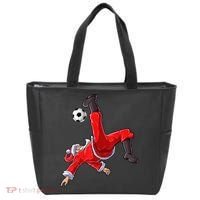 Christmas Santa Soccer Bicycle Kick Xmas Boys Men Ball Sport TShirt Tote Bag thumb 0