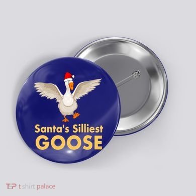 Cool Santas Silliest Goose Tacky Funny Christmas Duck Swans Gift Button