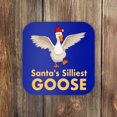 Cool Santas Silliest Goose Tacky Funny Christmas Duck Swans Gift Coaster