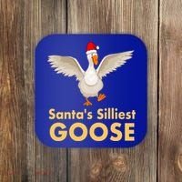 Cool Santas Silliest Goose Tacky Funny Christmas Duck Swans Gift Coaster thumb 0