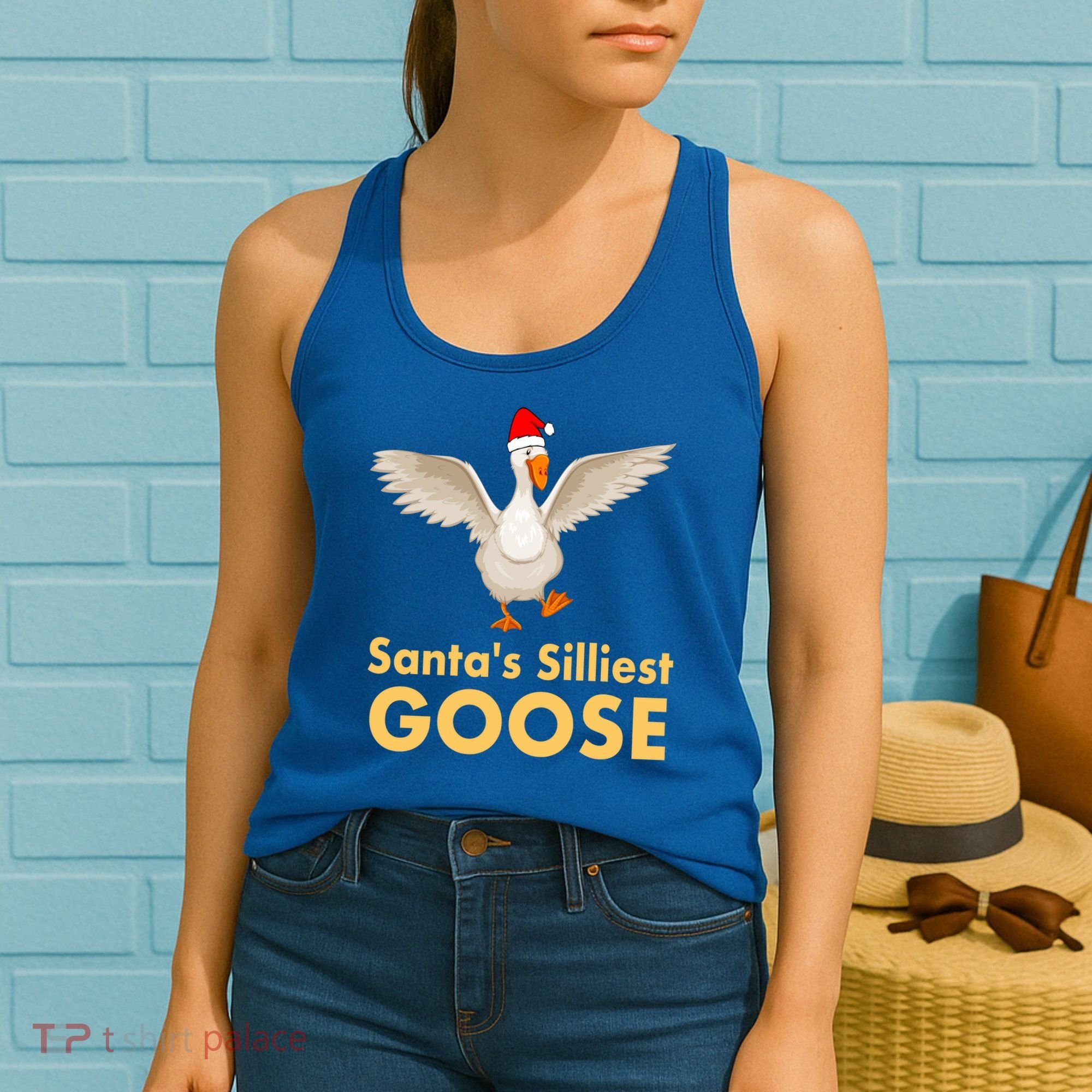 Cool Santas Silliest Goose Tacky Funny Christmas Duck Swans Gift Women's Tank Top