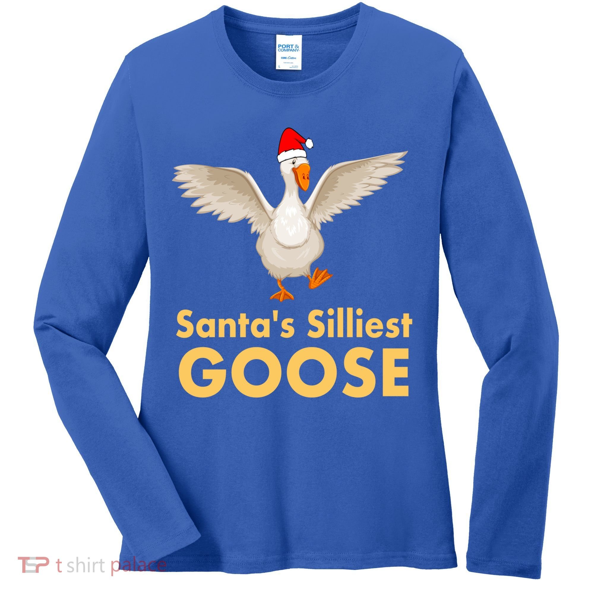 Cool Santas Silliest Goose Tacky Funny Christmas Duck Swans Gift Women's Long Sleeve Shirt