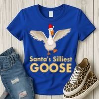 Cool Santas Silliest Goose Tacky Funny Christmas Duck Swans Gift Women's T-Shirt thumb 3