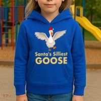 Cool Santas Silliest Goose Tacky Funny Christmas Duck Swans Gift Kids Hoodie thumb 3