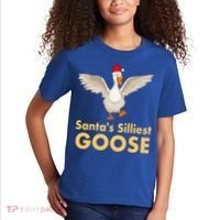 Cool Santas Silliest Goose Tacky Funny Christmas Duck Swans Gift Kids T-Shirt thumb 2