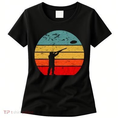 Clay Skeet Shooting Trap Shooting Retro Vintage Sunset Women's T-Shirt