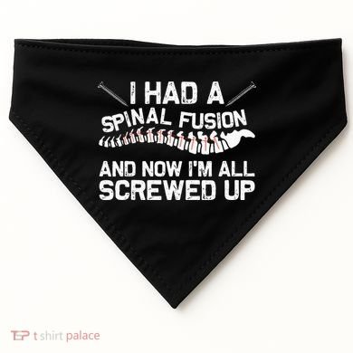 Cool Scoliosis Spinal Fusion Gift Back Surgery Recovery Gift USA-Made Doggie Bandana