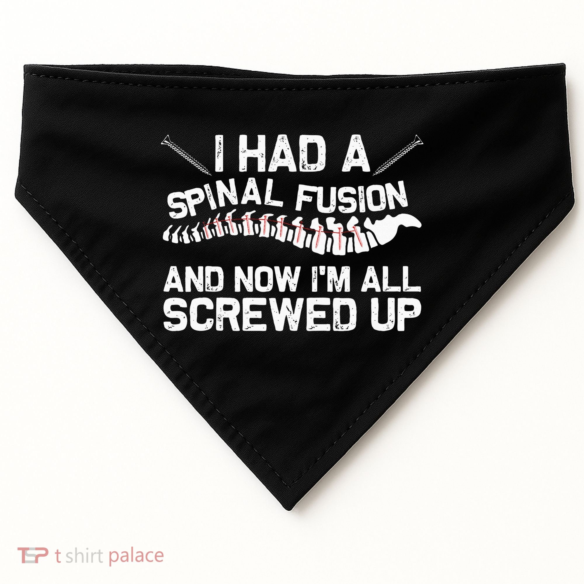 Cool Scoliosis Spinal Fusion Gift Back Surgery Recovery Gift USA-Made Doggie Bandana