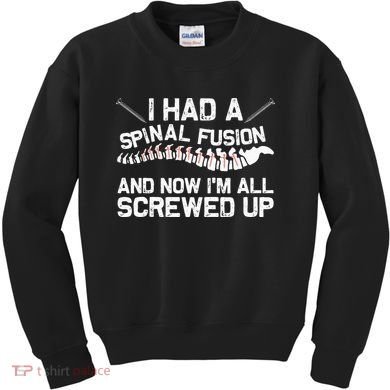Cool Scoliosis Spinal Fusion Gift Back Surgery Recovery Gift Kids Sweatshirt