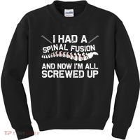 Cool Scoliosis Spinal Fusion Gift Back Surgery Recovery Gift Kids Sweatshirt thumb 0