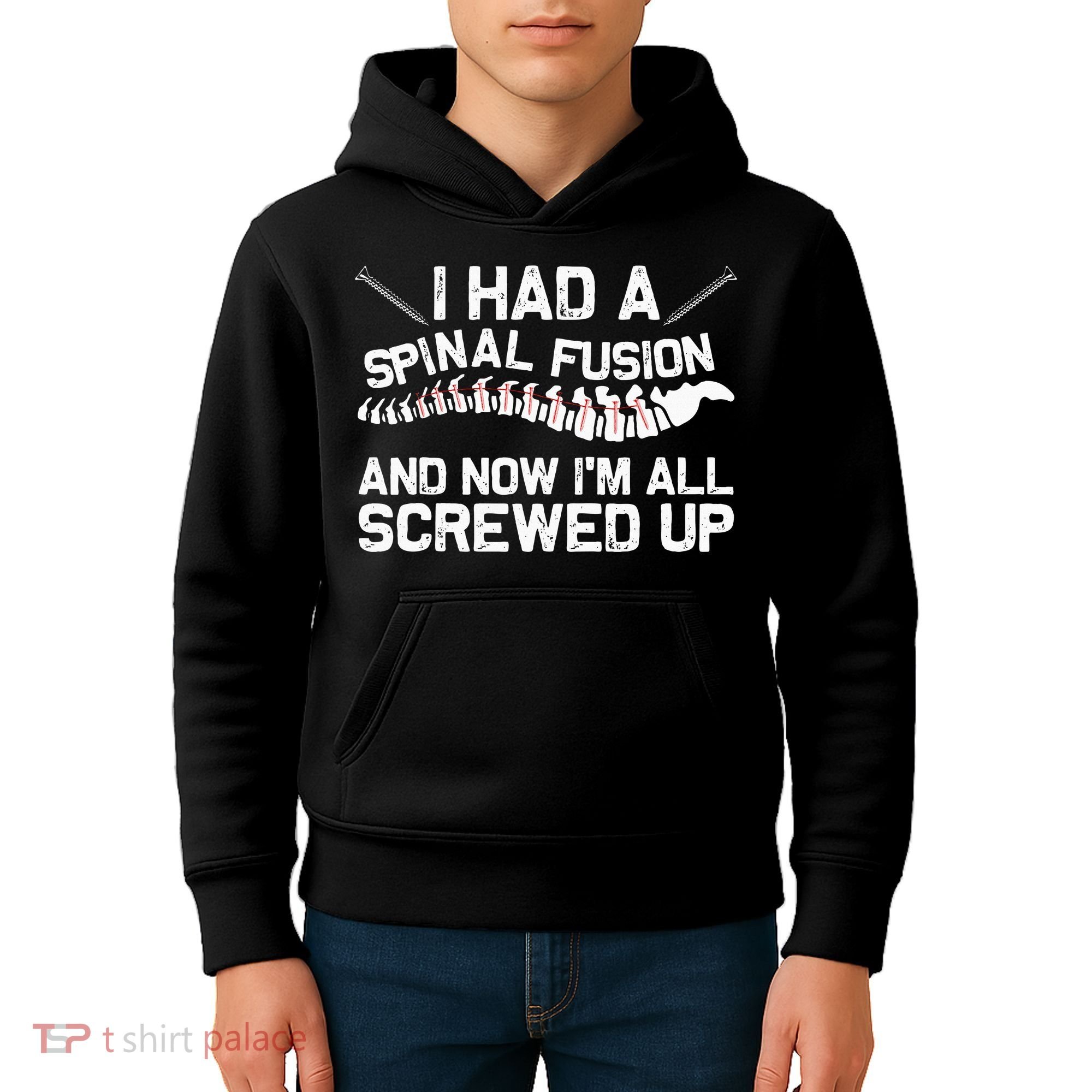 Cool Scoliosis Spinal Fusion Gift Back Surgery Recovery Gift Kids Hoodie