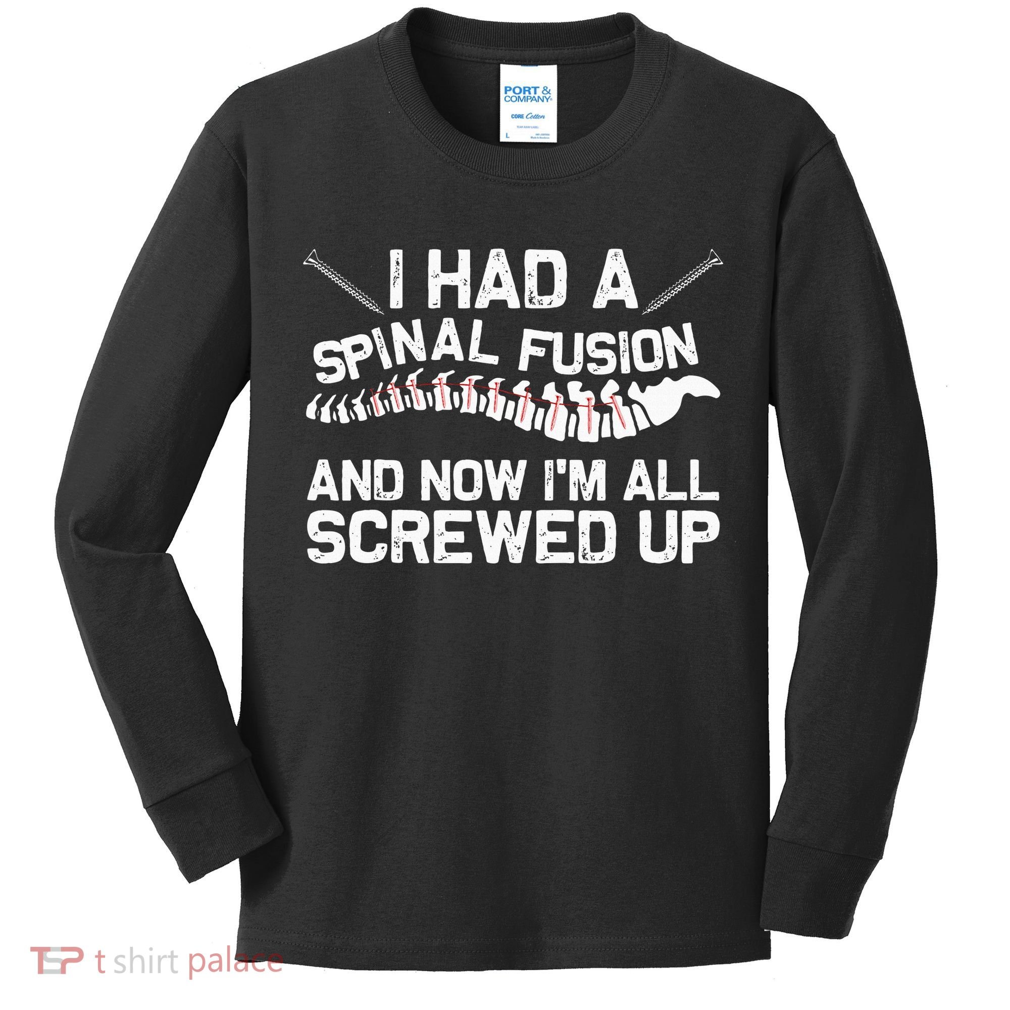 Cool Scoliosis Spinal Fusion Gift Back Surgery Recovery Gift Kids Long Sleeve Shirt