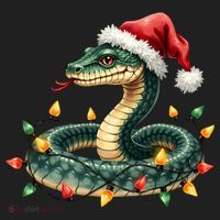 Christmas Snake Santa Hat Holiday Lights Funny Novelty Gift Women's Sweatshirt thumb 2