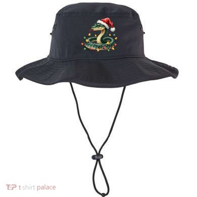 Christmas Snake Santa Hat Holiday Lights Funny Novelty Gift Bucket Hat