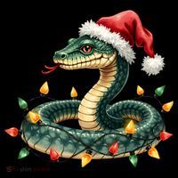 Christmas Snake Santa Hat Holiday Lights Funny Novelty Gift Bucket Hat thumb 4