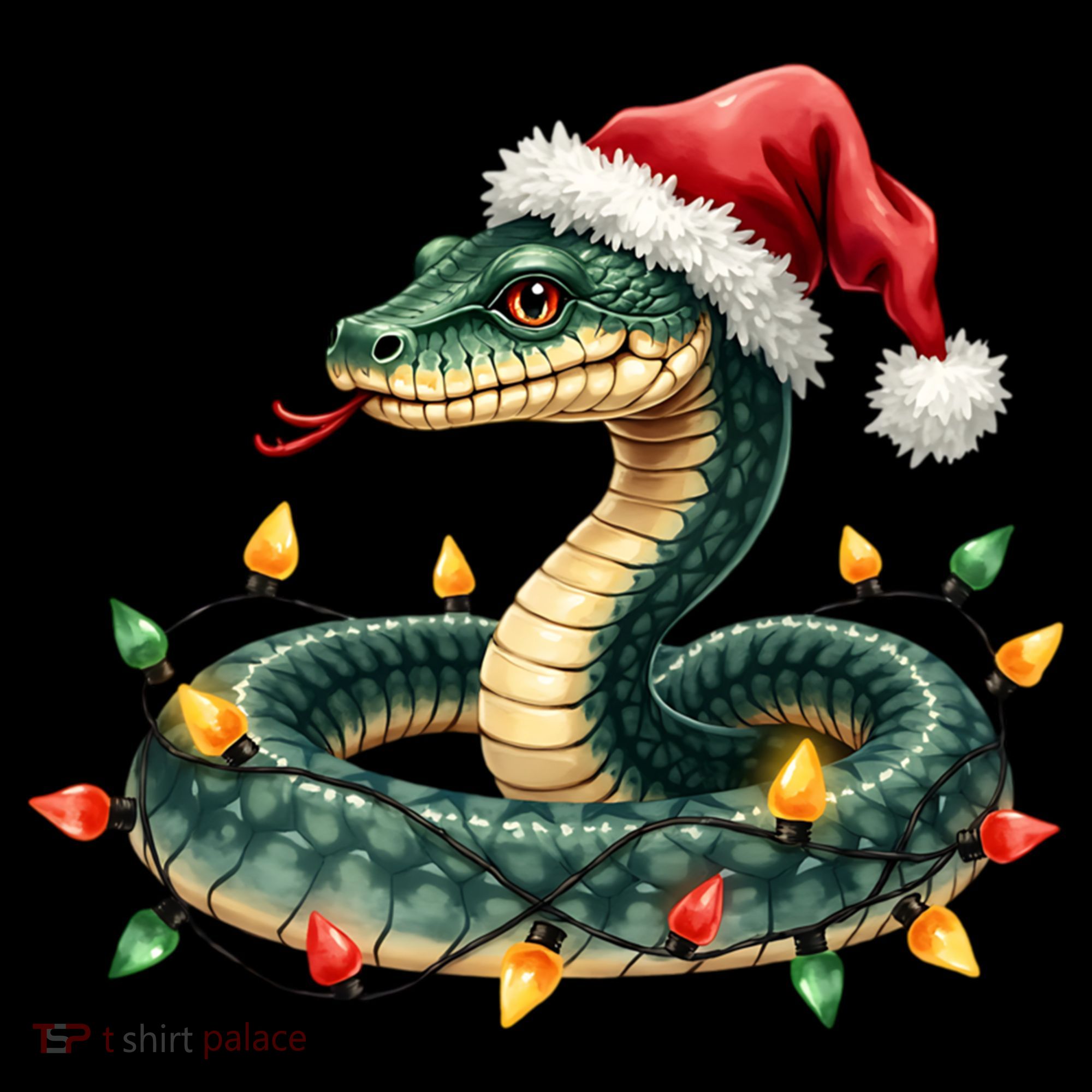 Christmas Snake Santa Hat Holiday Lights Funny Novelty Gift Coffee Mug