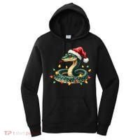 Christmas Snake Santa Hat Holiday Lights Funny Novelty Gift Women's Hoodie thumb 0