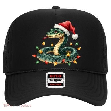 Christmas Snake Santa Hat Holiday Lights Funny Novelty Gift Hat