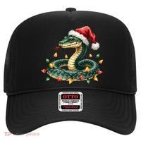 Christmas Snake Santa Hat Holiday Lights Funny Novelty Gift Hat thumb 0