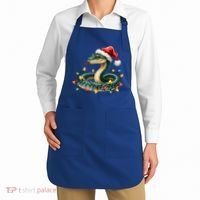Christmas Snake Santa Hat Holiday Lights Funny Novelty Gift Apron thumb 2