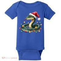 Christmas Snake Santa Hat Holiday Lights Funny Novelty Gift Baby Bodysuit thumb 0