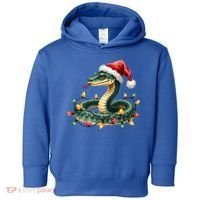 Christmas Snake Santa Hat Holiday Lights Funny Novelty Gift Toddler Hoodie thumb 0