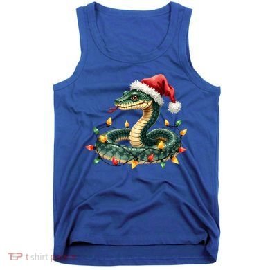 Christmas Snake Santa Hat Holiday Lights Funny Novelty Gift Tank Top