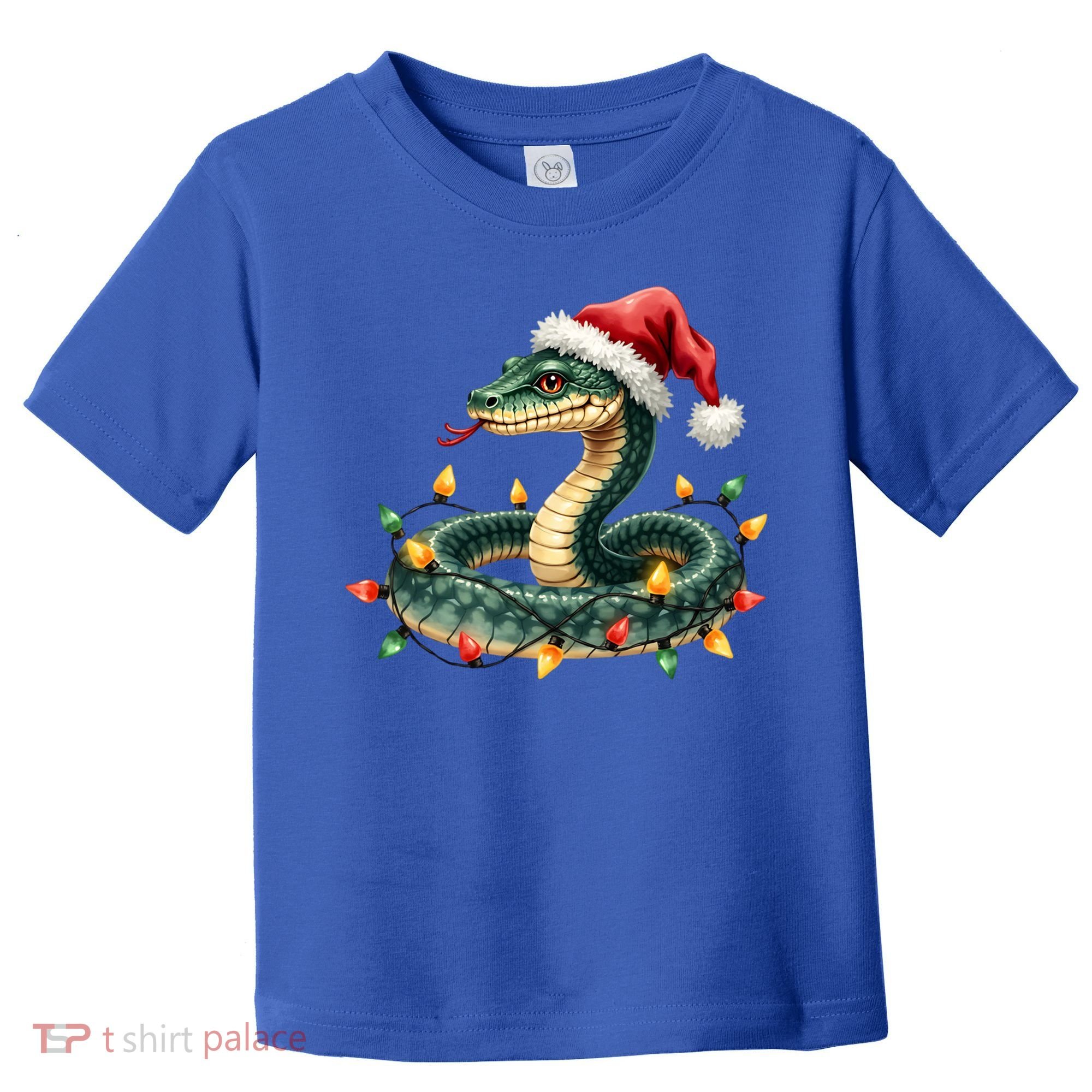 Christmas Snake Santa Hat Holiday Lights Funny Novelty Gift Toddler T-Shirt