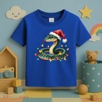 Christmas Snake Santa Hat Holiday Lights Funny Novelty Gift Toddler T-Shirt thumb 3