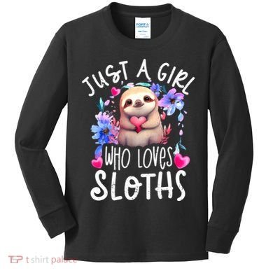 Cute Sloth , Sloth Lover Tee, Sloth , Sloth Kids Long Sleeve Shirt