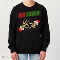 Christmas Six Seven Skeleton Santa 67 Funny X-Mas Women's Sweatshirt thumb 0
