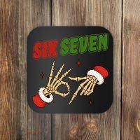 Christmas Six Seven Skeleton Santa 67 Funny X-Mas Coaster thumb 0