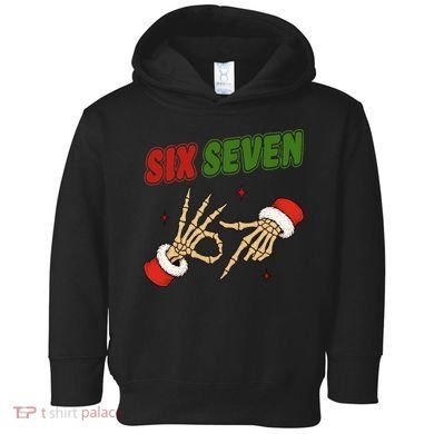 Christmas Six Seven Skeleton Santa 67 Funny X-Mas Toddler Hoodie