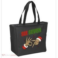 Christmas Six Seven Skeleton Santa 67 Funny X-Mas Tote Bag thumb 2