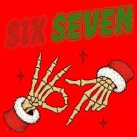 Christmas Six Seven Skeleton Santa 67 Funny X-Mas Santa Hat thumb 1