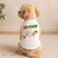 Christmas Six Seven Skeleton Santa 67 Funny X-Mas Doggie Tank thumb 2