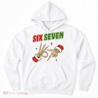 Christmas Six Seven Skeleton Santa 67 Funny X-Mas Hoodie thumb 0