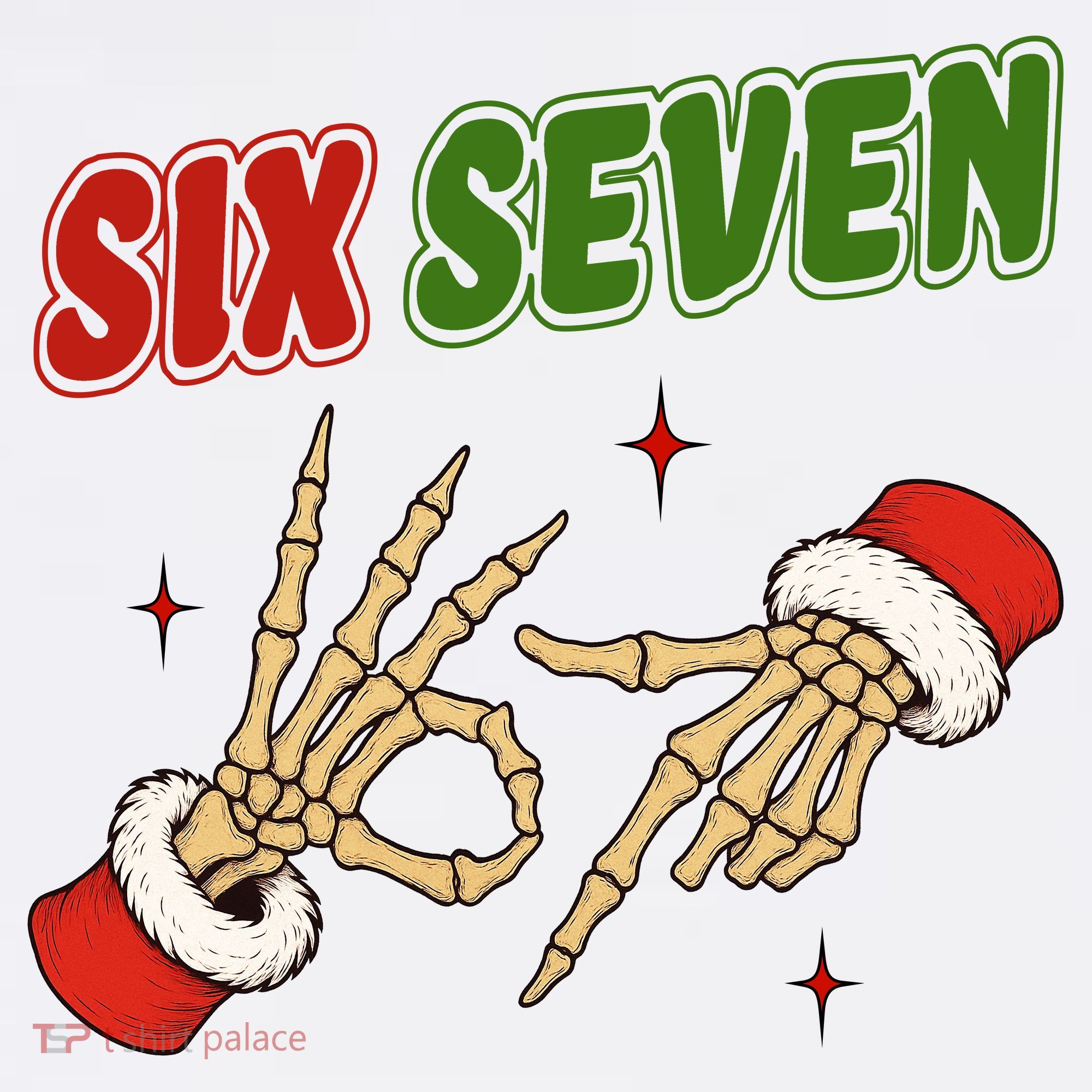 Christmas Six Seven Skeleton Santa 67 Funny X-Mas Apron