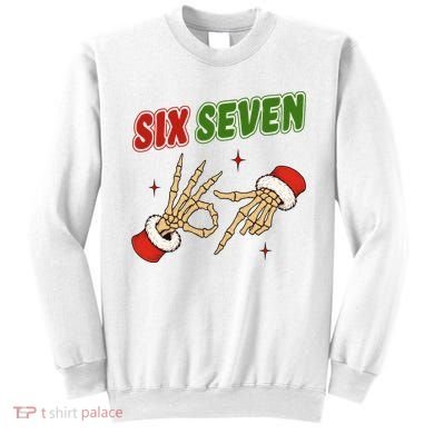 Christmas Six Seven Skeleton Santa 67 Funny X-Mas Sweatshirt