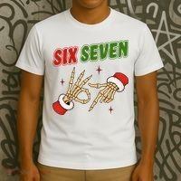 Christmas Six Seven Skeleton Santa 67 Funny X-Mas T-Shirt thumb 3