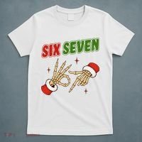 Christmas Six Seven Skeleton Santa 67 Funny X-Mas T-Shirt thumb 5