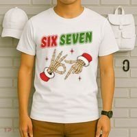 Christmas Six Seven Skeleton Santa 67 Funny X-Mas T-Shirt thumb 6