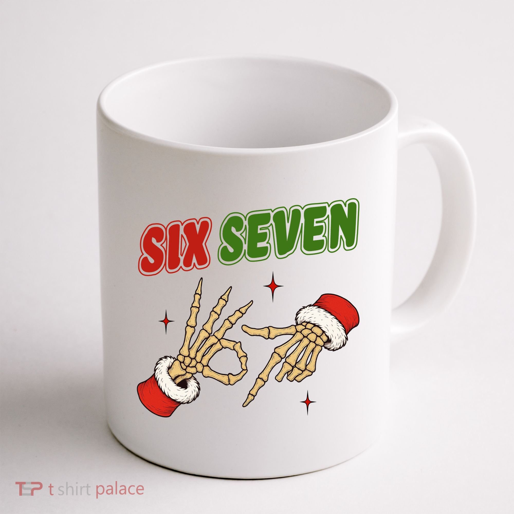 Christmas Six Seven Skeleton Santa 67 Funny X-Mas Coffee Mug