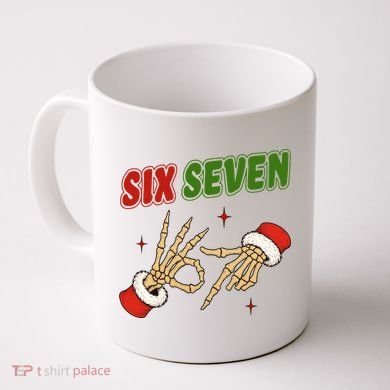 Christmas Six Seven Skeleton Santa 67 Funny X-Mas Coffee Mug