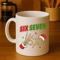 Christmas Six Seven Skeleton Santa 67 Funny X-Mas Coffee Mug thumb 4